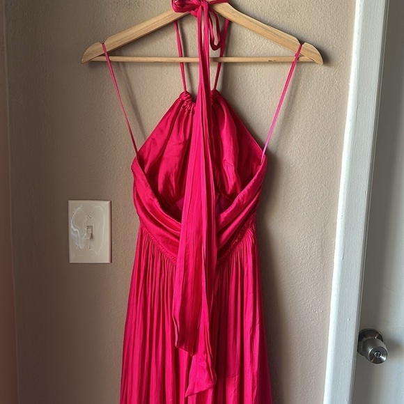 J. CREW Pink Halter Cutout Featherweight Satin Dress - Picture 7 of 10